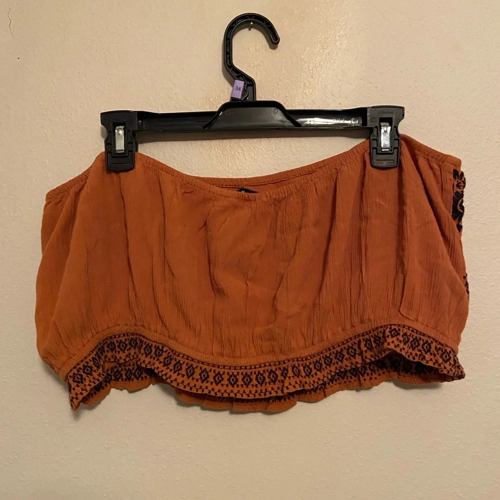 🟢BOGO FREE🟢 Orange Floral Tube Top - Picture 2 of 3